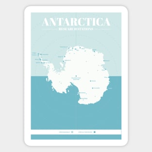 Antarctica Research Stations Map Sticker